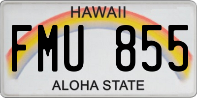 HI license plate FMU855
