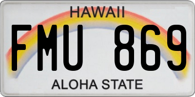 HI license plate FMU869