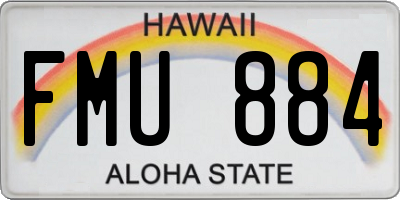 HI license plate FMU884