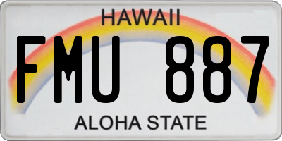HI license plate FMU887