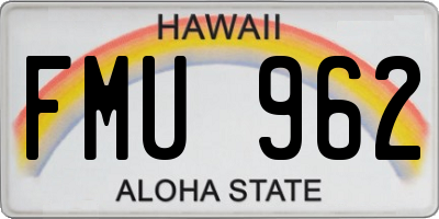 HI license plate FMU962