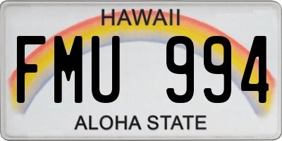 HI license plate FMU994