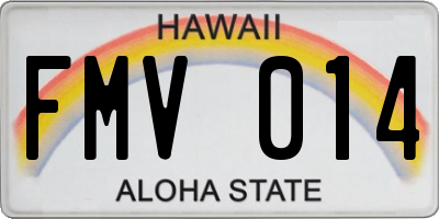 HI license plate FMV014