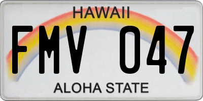 HI license plate FMV047