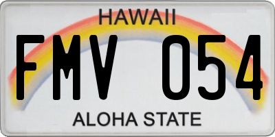 HI license plate FMV054