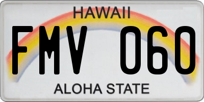 HI license plate FMV060