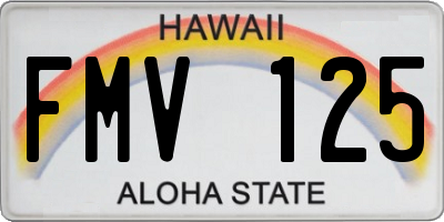 HI license plate FMV125