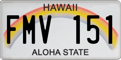 HI license plate FMV151