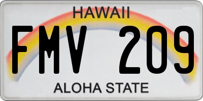 HI license plate FMV209