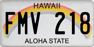 HI license plate FMV218