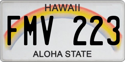 HI license plate FMV223
