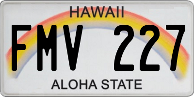 HI license plate FMV227