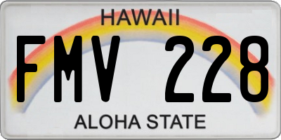 HI license plate FMV228