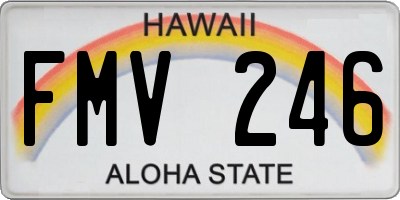 HI license plate FMV246
