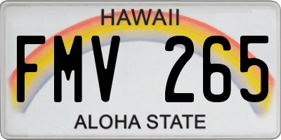 HI license plate FMV265