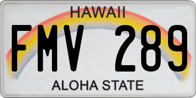 HI license plate FMV289
