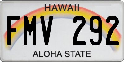 HI license plate FMV292