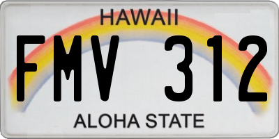HI license plate FMV312