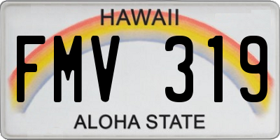 HI license plate FMV319