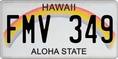 HI license plate FMV349