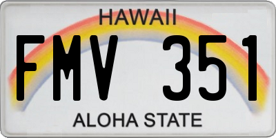HI license plate FMV351