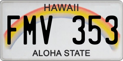 HI license plate FMV353