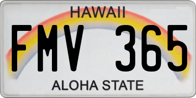 HI license plate FMV365