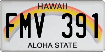 HI license plate FMV391