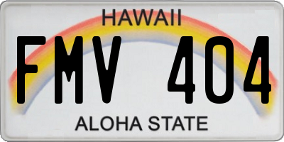 HI license plate FMV404