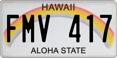 HI license plate FMV417