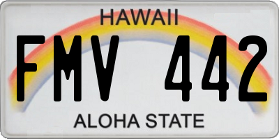 HI license plate FMV442