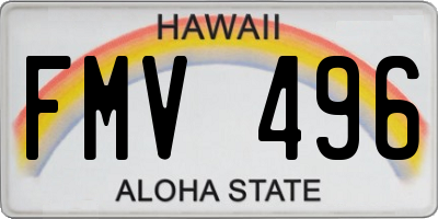 HI license plate FMV496