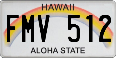 HI license plate FMV512