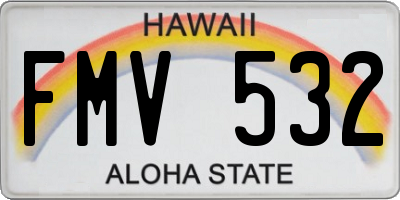 HI license plate FMV532