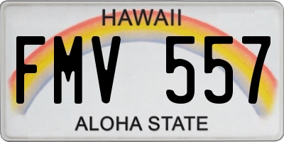 HI license plate FMV557