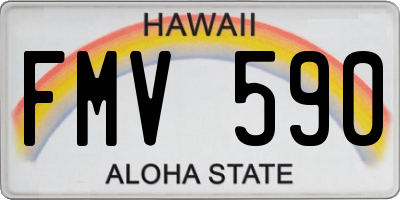 HI license plate FMV590
