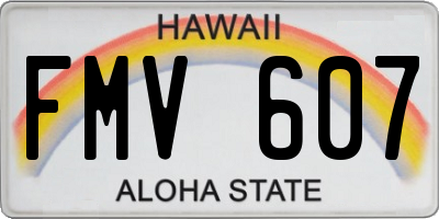 HI license plate FMV607