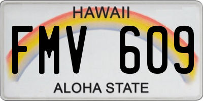 HI license plate FMV609