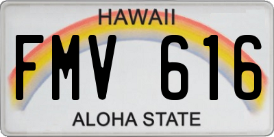 HI license plate FMV616