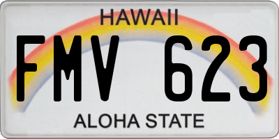 HI license plate FMV623