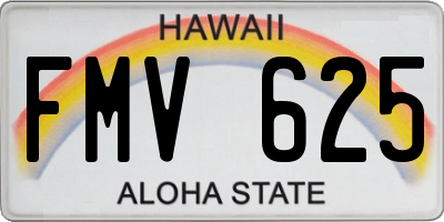 HI license plate FMV625