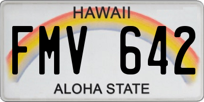 HI license plate FMV642
