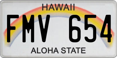 HI license plate FMV654