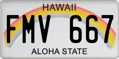 HI license plate FMV667