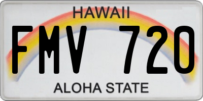 HI license plate FMV720
