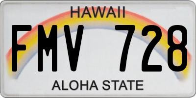 HI license plate FMV728