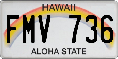 HI license plate FMV736