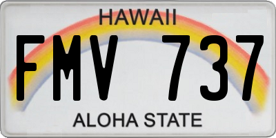 HI license plate FMV737