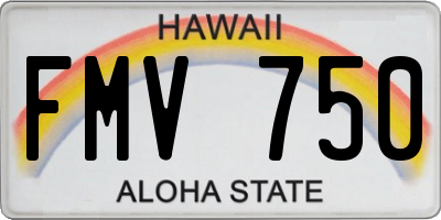 HI license plate FMV750