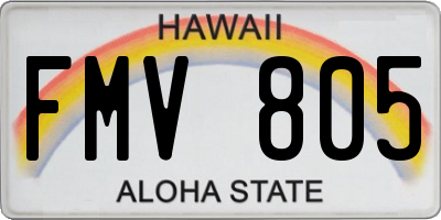 HI license plate FMV805